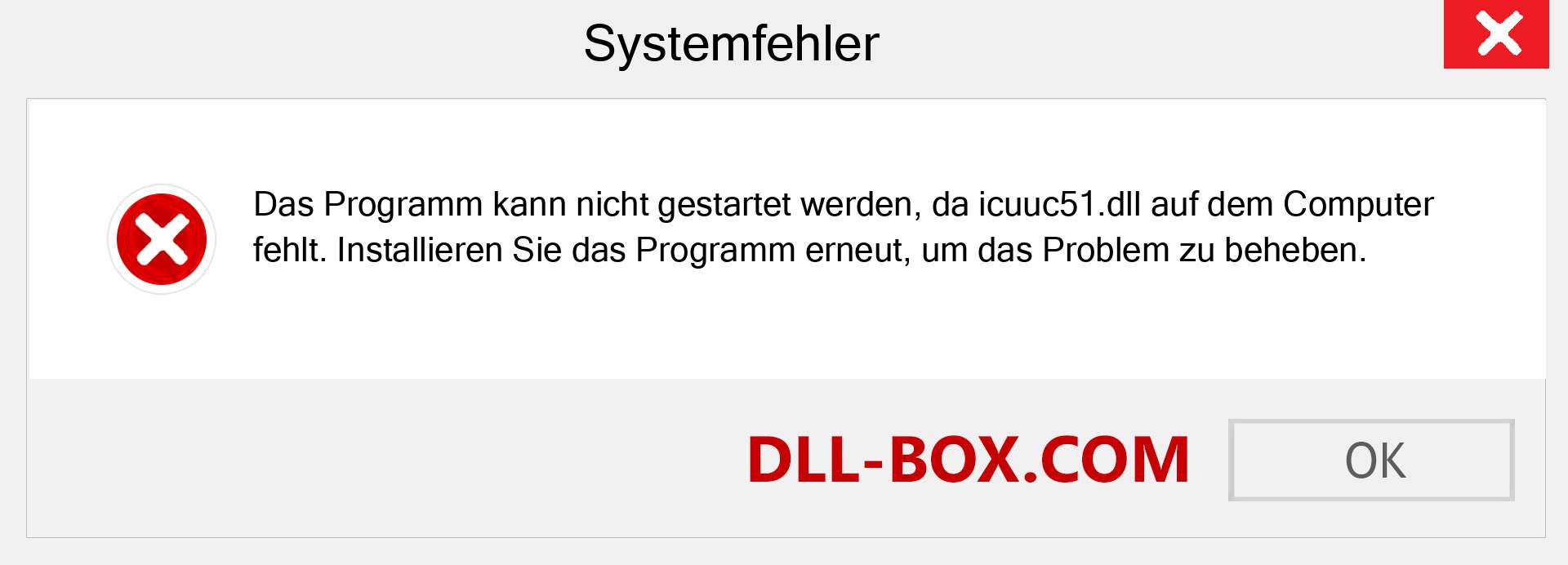 icuuc51.dll-Datei fehlt?. Download für Windows 7, 8, 10 - Fix icuuc51 dll Missing Error unter Windows, Fotos, Bildern