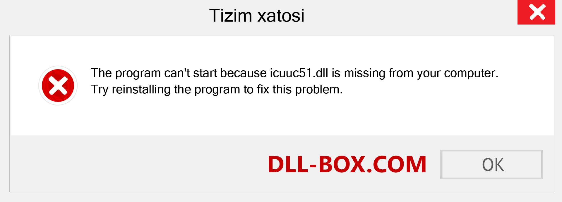 icuuc51.dll fayli yo'qolganmi?. Windows 7, 8, 10 uchun yuklab olish - Windowsda icuuc51 dll etishmayotgan xatoni tuzating, rasmlar, rasmlar